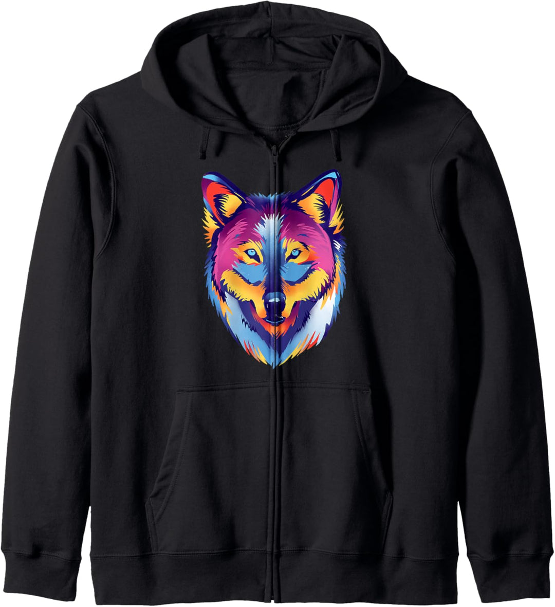 Farbenfroher Wolf Wildlife Kapuzenjacke