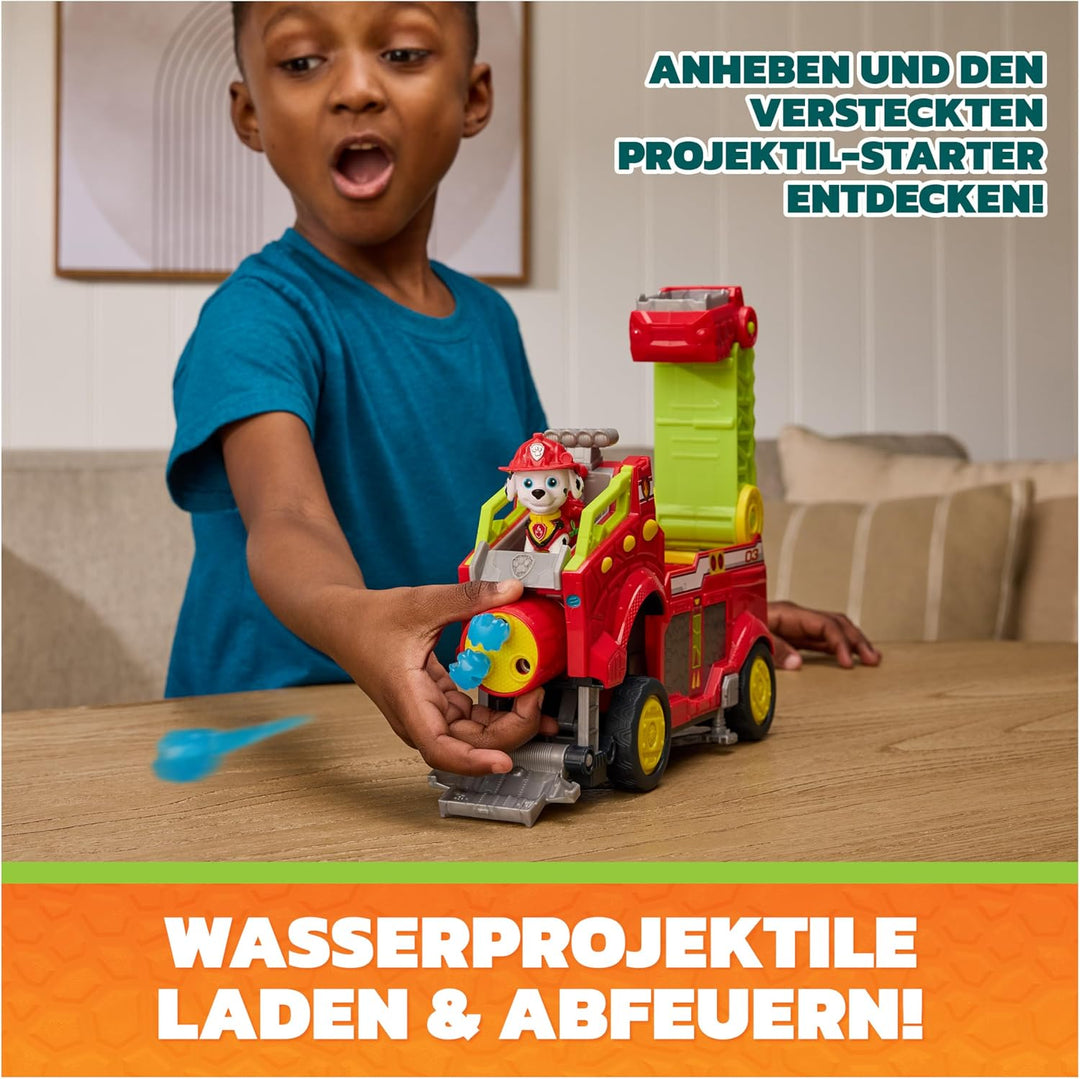 PAW PATROL: Der Dino Film, Marshalls extragrosses Dino-Rettungs-Feuerwehrauto, 26cm Fahrzeug inkl. M