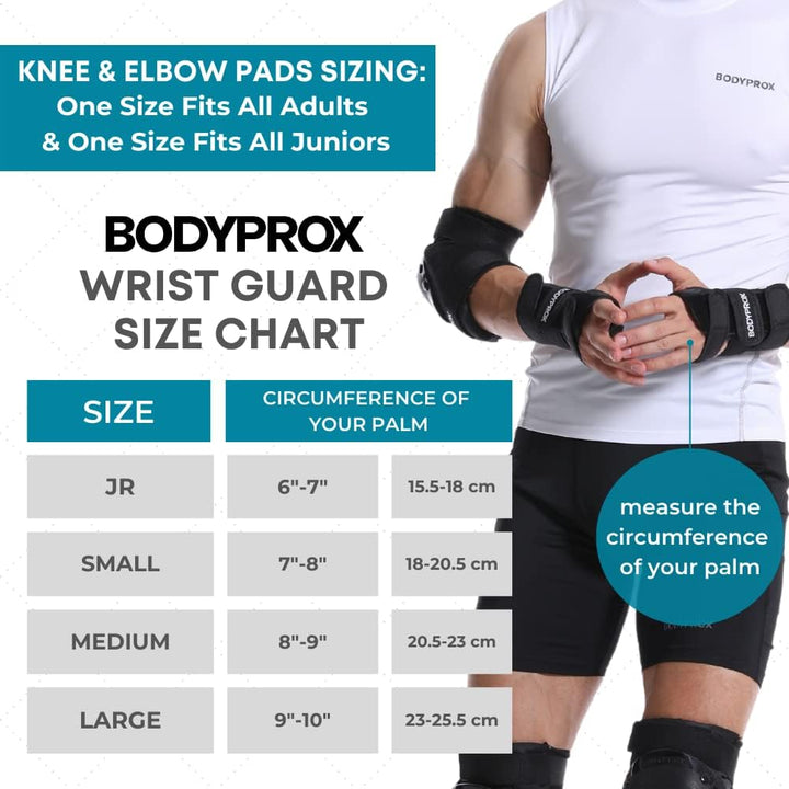 BODYPROX Knieschoner Ellenbogenschoner Handgelenkschützer Set für Inline-Skaten, Skateboarden, Rolle