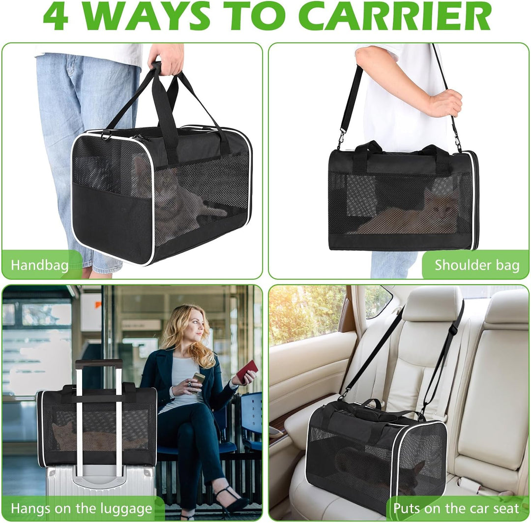 Lannvan Transportbox Katze, Katzentransportbox bis 6,5kg, Hundebox Faltbar Atmungsaktiv, mit Abnehmb