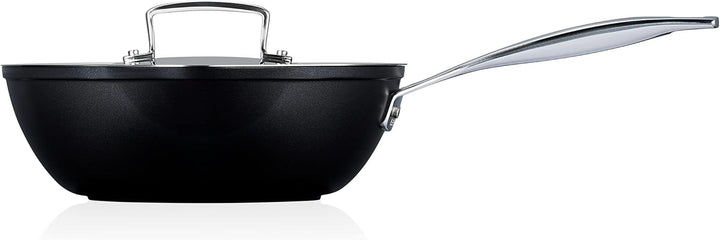 Le Creuset Toughned Antihaft-Bratpfanne mit Ausgiessern und Deckel, 24 x 8,5 cm, silber, 51101240013