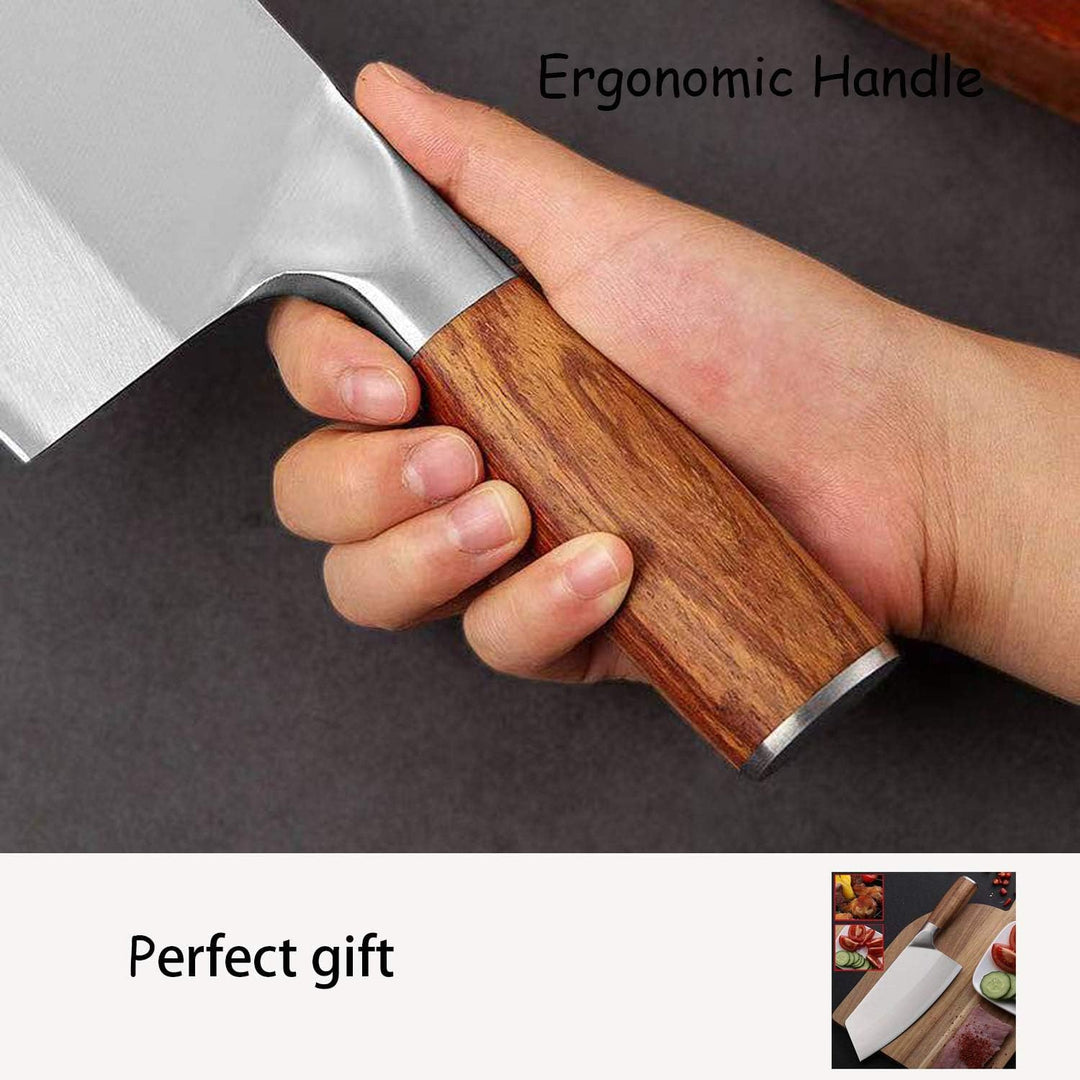 Küchenmesser, 8 Zoll Fleisch Cleaver Ultra Sharp, High Carbon Edelstahl Metzgermesser mit Holzgriff,