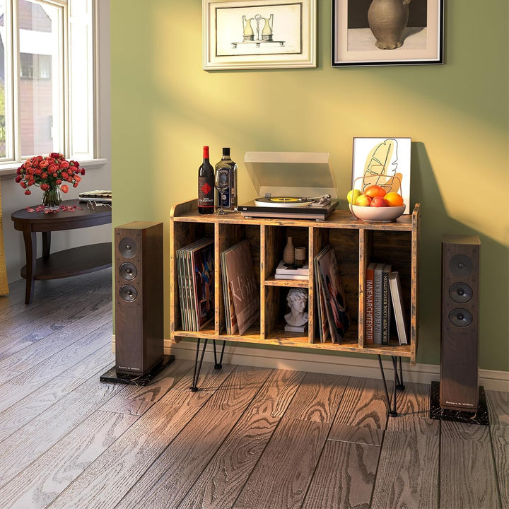 Plattenspielerständer Mit Aufbewahrung, Plattenspieler Regal, Plattenspielertisch, Schallplatten Auf