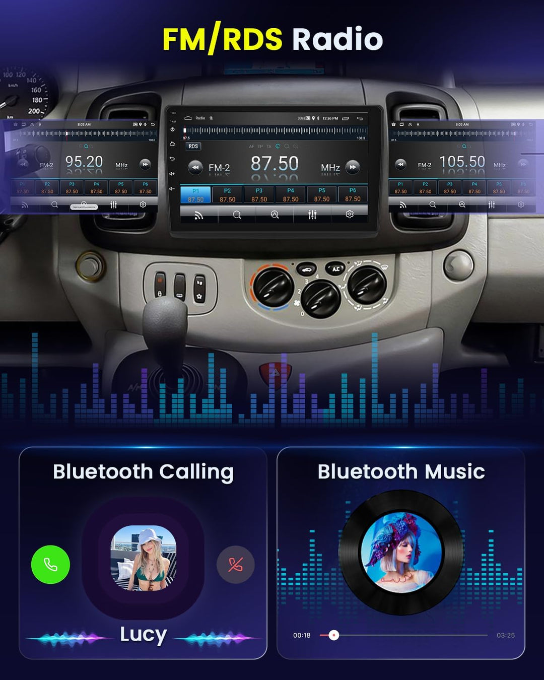 Hikity 2+64GB Android 15 Autoradio für Opel Vivaro 2006–2010/Trafic 2001–2010/Nissan Primastar 2006–