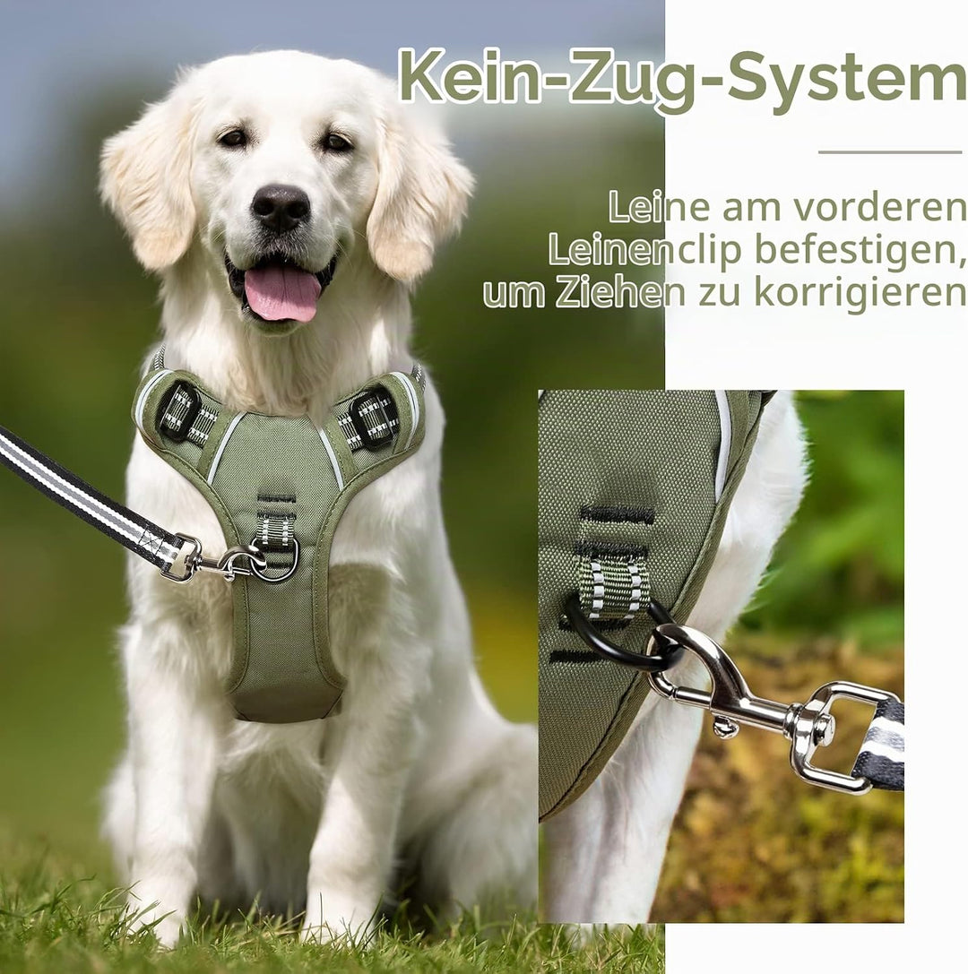 HEELE Hundegeschirr, Hundegeschirr Grosse Hunde Anti Zug Geschirr Hunde Brustgeschirr Weich Gepolste