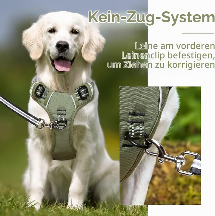 HEELE Hundegeschirr, Hundegeschirr Grosse Hunde Anti Zug Geschirr Hunde Brustgeschirr Weich Gepolste
