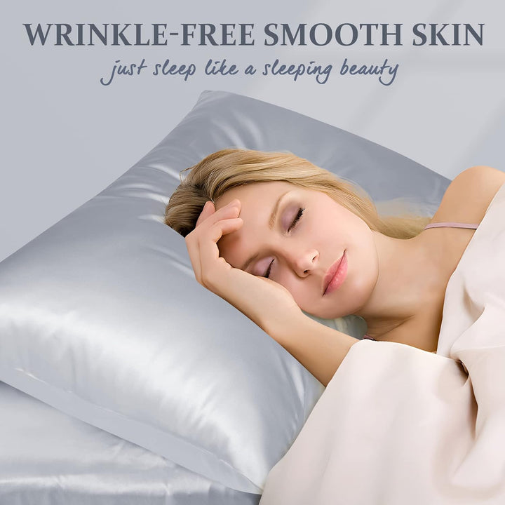 LULUSILK 100% Seide Kissenbezug Haar- und Hautpflege Kissenhülle knitterarm 2 Stücke Kissenbezug Sei