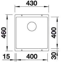 BLANCO SUBLINE 400-U | SILGRANIT weiss | Einbauart: Unterbau | ohne Ablauffernbedienung | 50er Unter