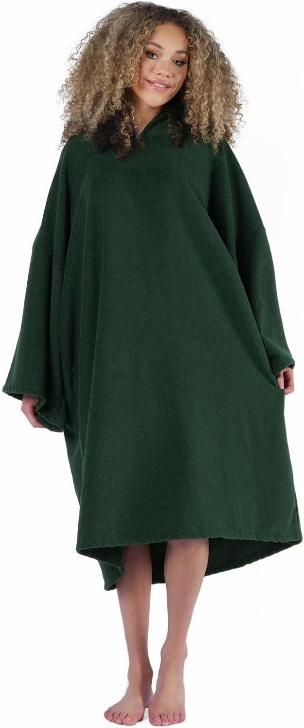 Brentfords Handtuch Poncho Erwachsene Kapuze Gross Bad Schwimmen Surf Strand Absorbent Microfiber Ch