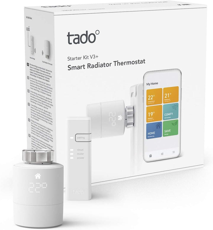 tado° smartes Heizkörperthermostat - Wifi Starter Kit V3+, inkl. 1x Thermostat für Heizung - digital