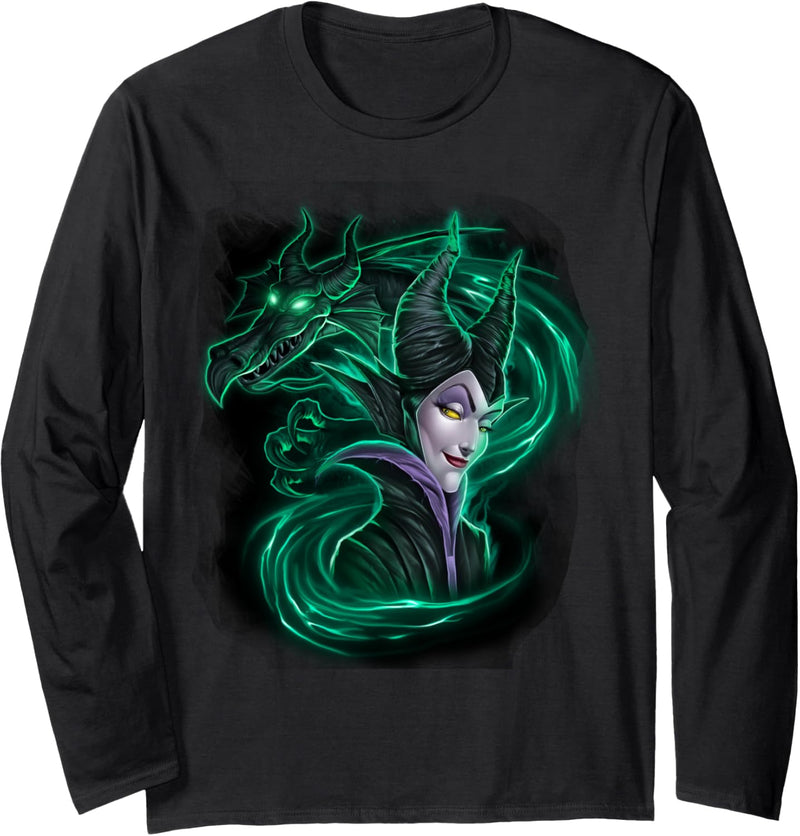 Disney Sleeping Beauty Maleficent And Dragon Dark Portrait Langarmshirt