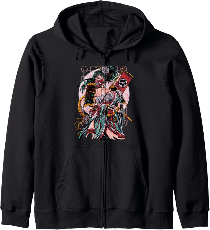 Samurai-Kriegerin Oni Kapuzenjacke