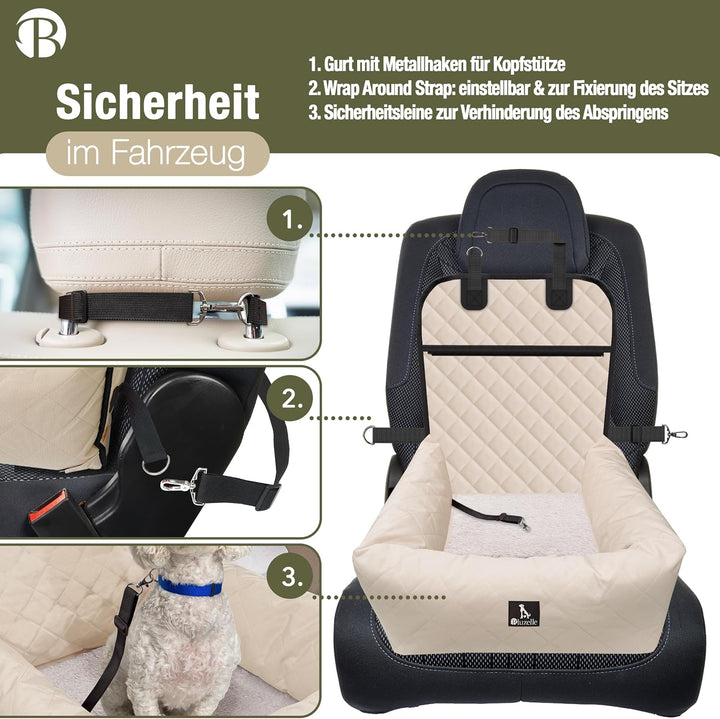 Hunde Autositz Auto Hundesitz, 2-in-1 Hundebett Hundekorb für kleine & mittelgrosse Hunde, Oxford St