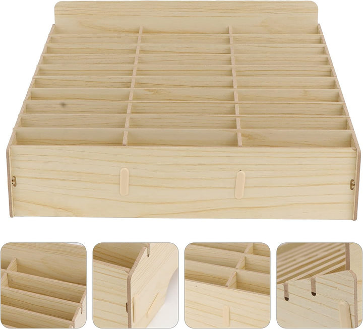 Awleynz 30 Gitter Handygarage Schule, Handy Hotel Aufbewahrungsbox Holz, Multi-Grid-Aufbewahrungsbox