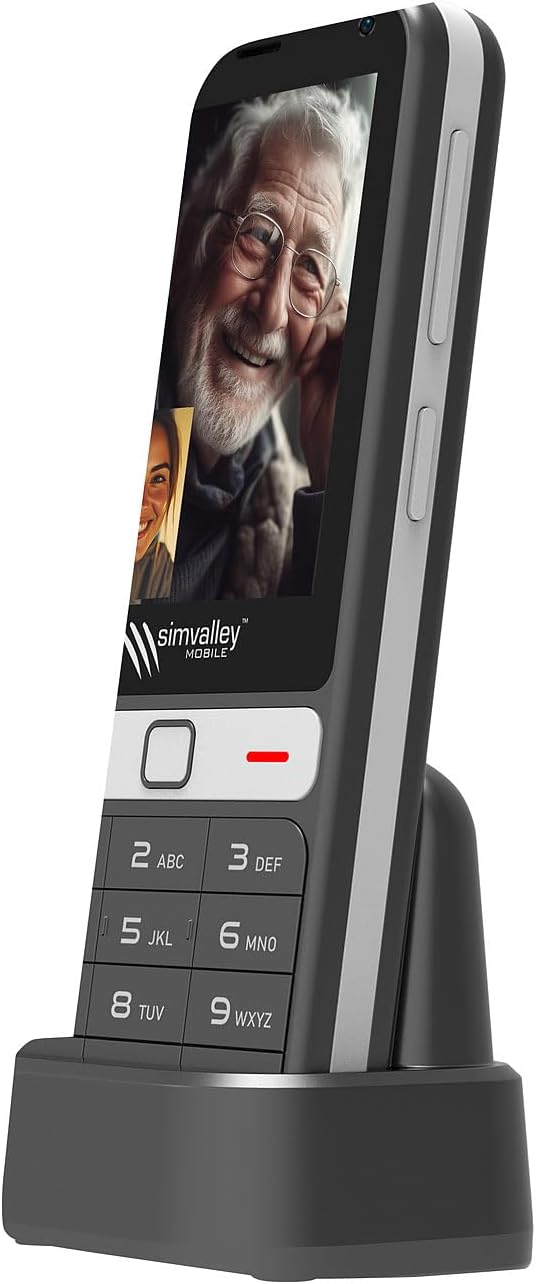 simvalley MOBILE 4G-Senioren-Handy, Touchdisplay, Whatsapp, SOS-Funktion, GPS, Android