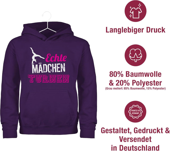 Shirtracer - Kinder Hoodie Jungen - Sport Kleidung - Echte Mädchen Spielen Tennis 140 2 Lila, 140 2