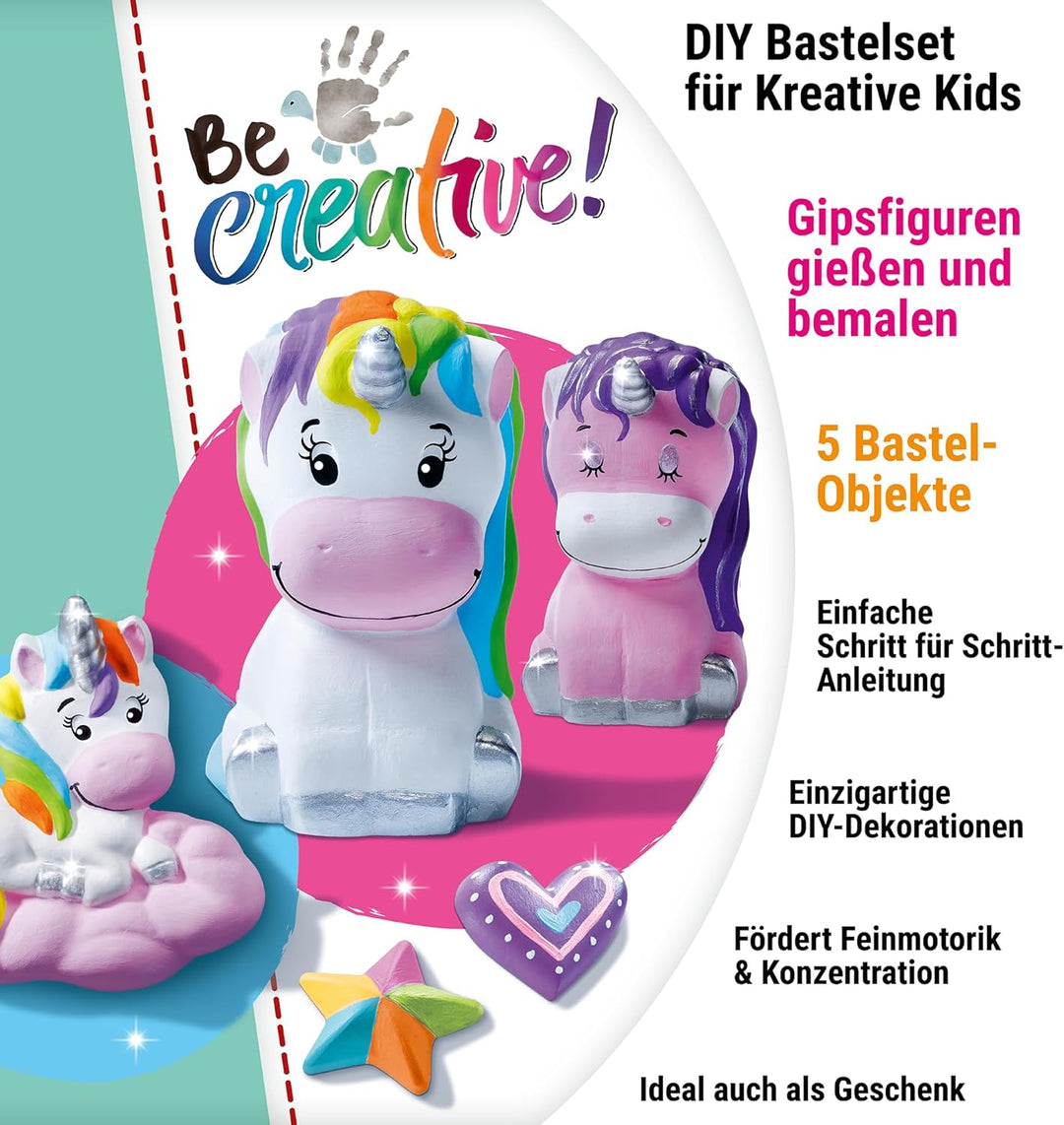 Ravensburger BeCreative Gipsgiessen Einhorn - Bastelset für Kinder ab 7 Jahren, Gipsfiguren giessen