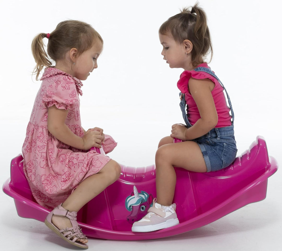Wippe Rocker Einhorn Tier Schaukelwippe Kunststoff Kinder Spielzeug pink, Pink