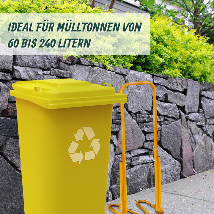 Relaxdays Müllpresse für die Mülltonne, Müllverdichter Hausmüll, Restmüll, Plastik, manuelle Hausmül