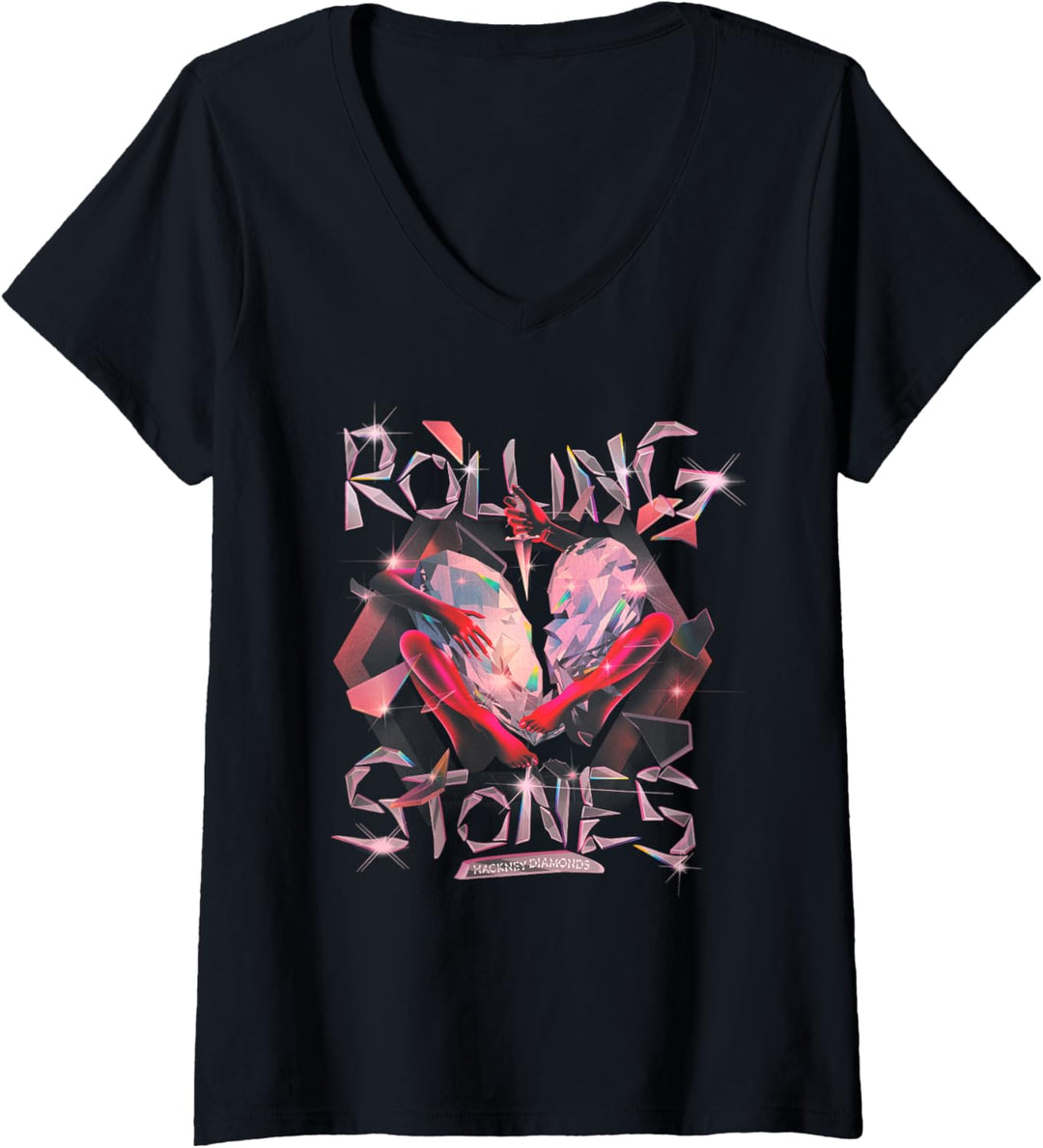 Offizielle The Rolling Stones Exclusive Hackney Diamonds T-Shirt mit V-Ausschnitt