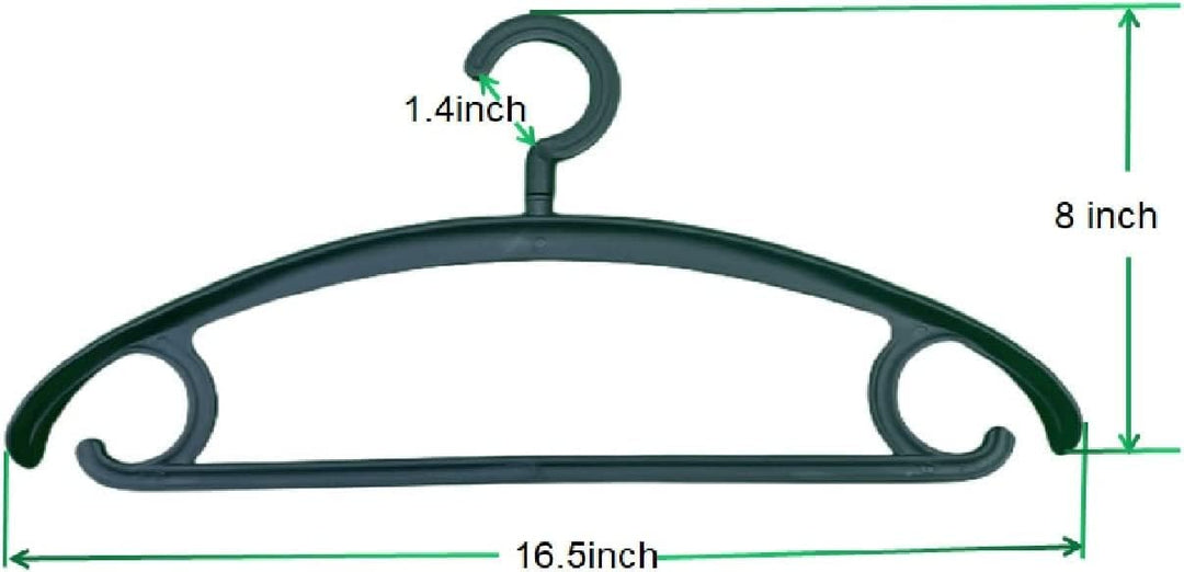 10 Stück robuste Kunststoff-Kleiderbügel 11,3 kg Kapazität Drehhaken breite Schulter rutschfest dick
