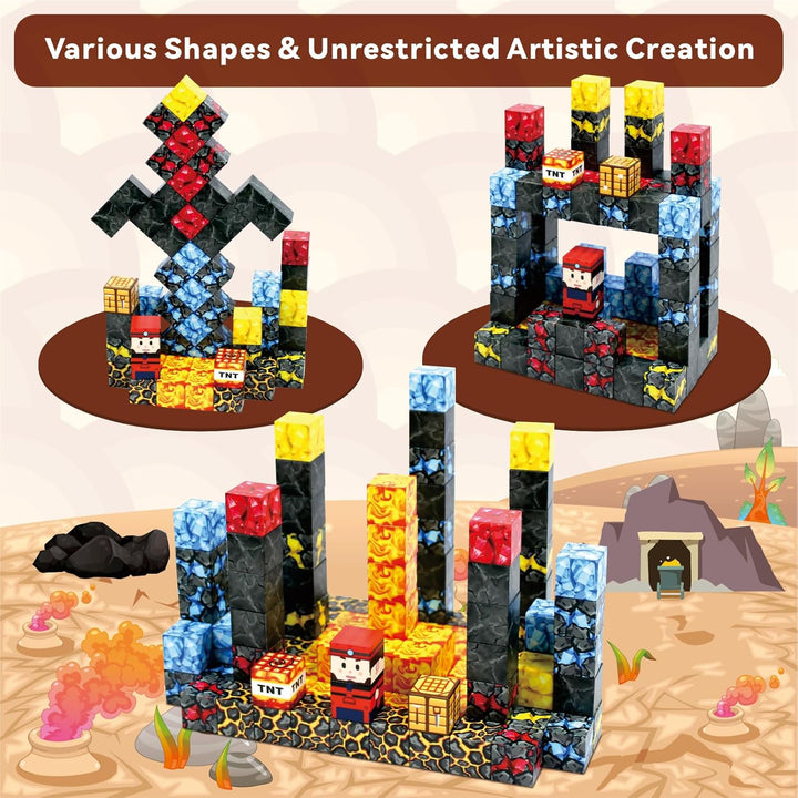 Magnetbausteine Spielzeugset 108PCS, Montessori Spielzeug, Geschenk für Kinder ab 3 Jahren