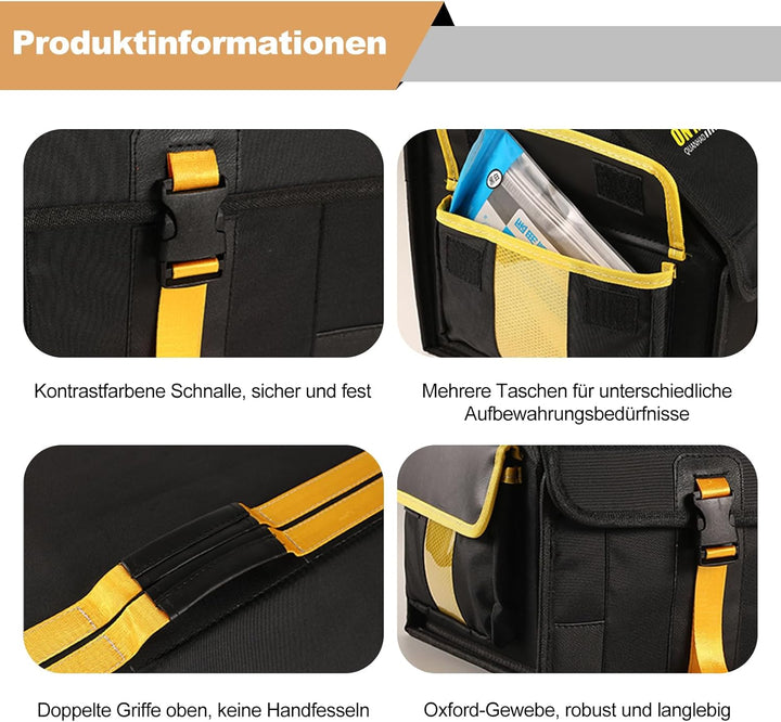 Ergocar Faltbar Kofferraum Organizer, 600D Oxford-Stoff Wasserdicht Rutschfest Kofferraumtasche, Aut