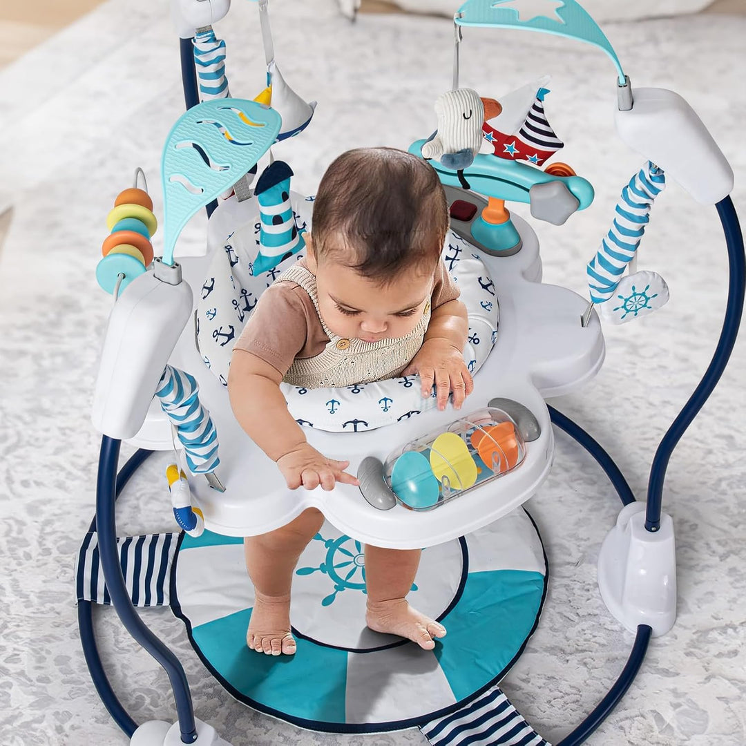 LADIDA Stationäres Aktivitätszentrum für Babys, Babywippe, springend, 360 °, mit Musikspielzeug und