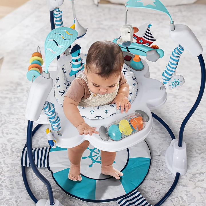 LADIDA Stationäres Aktivitätszentrum für Babys, Babywippe, springend, 360 °, mit Musikspielzeug und