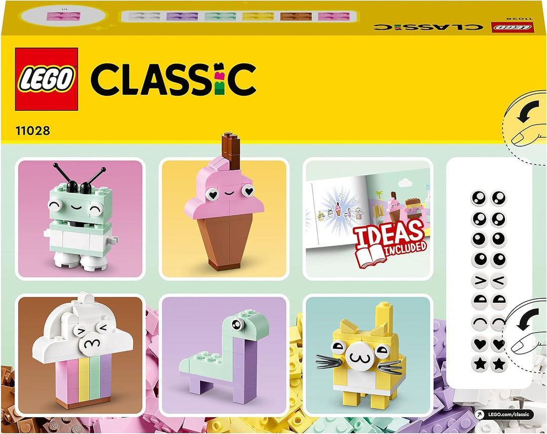 LEGO 11028 Classic Pastell Kreativ-Bauset Bausteine-Box, Konstruktionsspielzeug für Mädchen und Jung