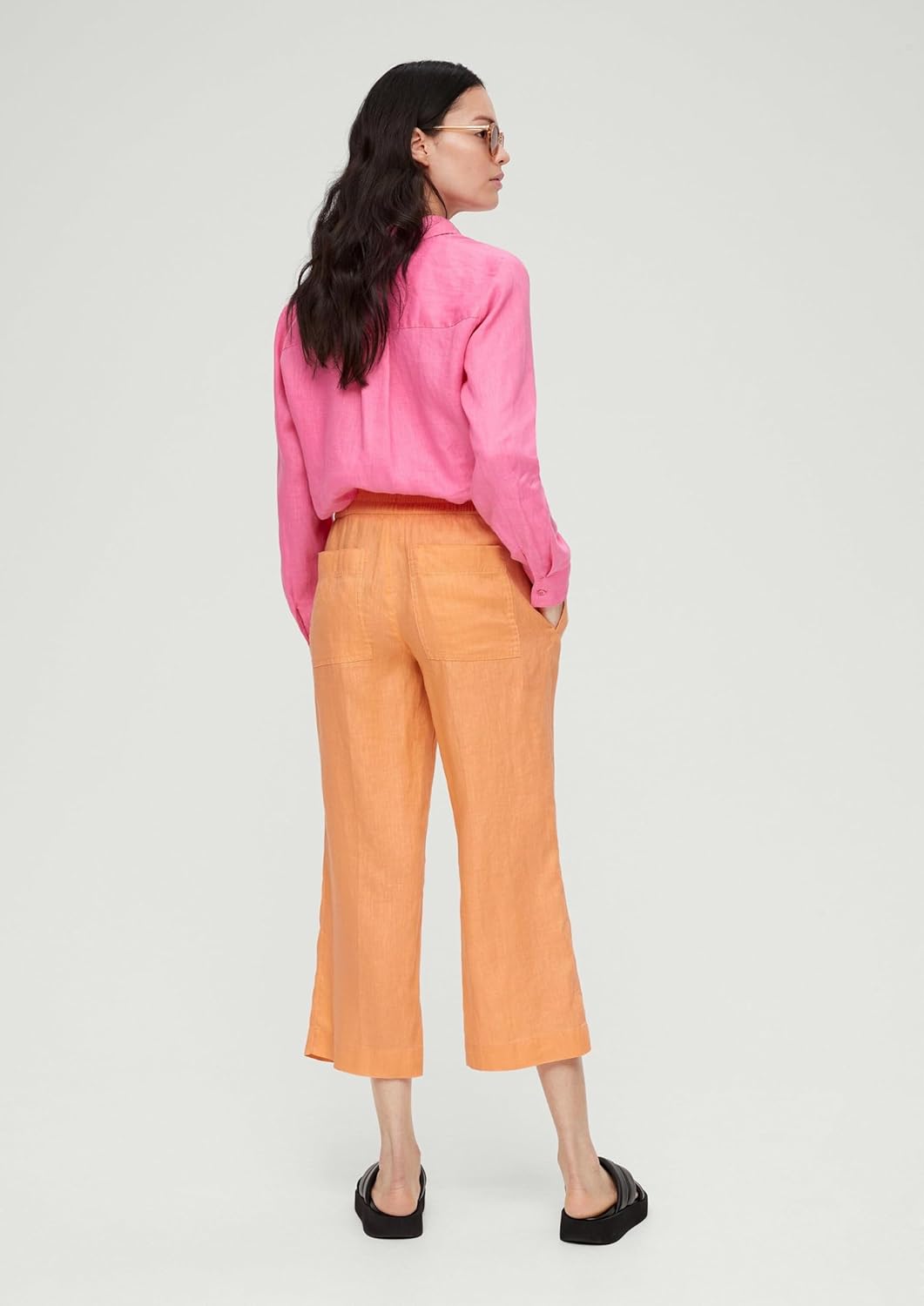 s.Oliver Relaxed: Hose mit Allover-Print 32 Orange 2115, 32 Orange 2115