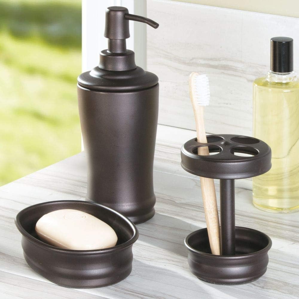 iDesign The Olivia Collection Seifenspender aus Metall, hoch, Schaumstoff, Bronze, 8 Oz Bronze Seife