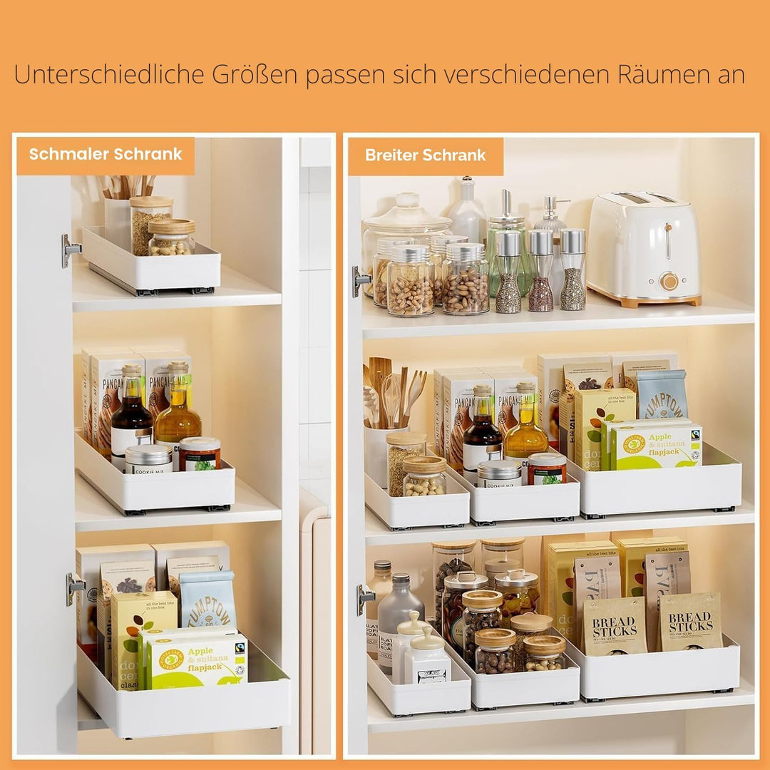 3 Grössen Ausziehbare Schublade Küche Teleskopschublade, Schubladen Organizer Küche Schrank Organize