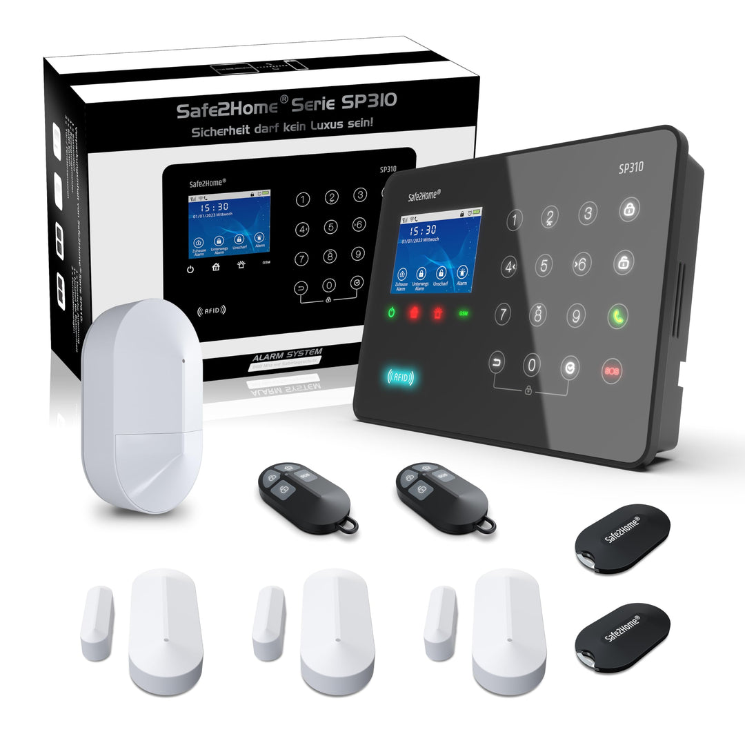 Safe2Home® Funk Alarmanlagen Set SP310 Profi - Sabotageschutz Rolling Code - wechselnde Frequenz – T