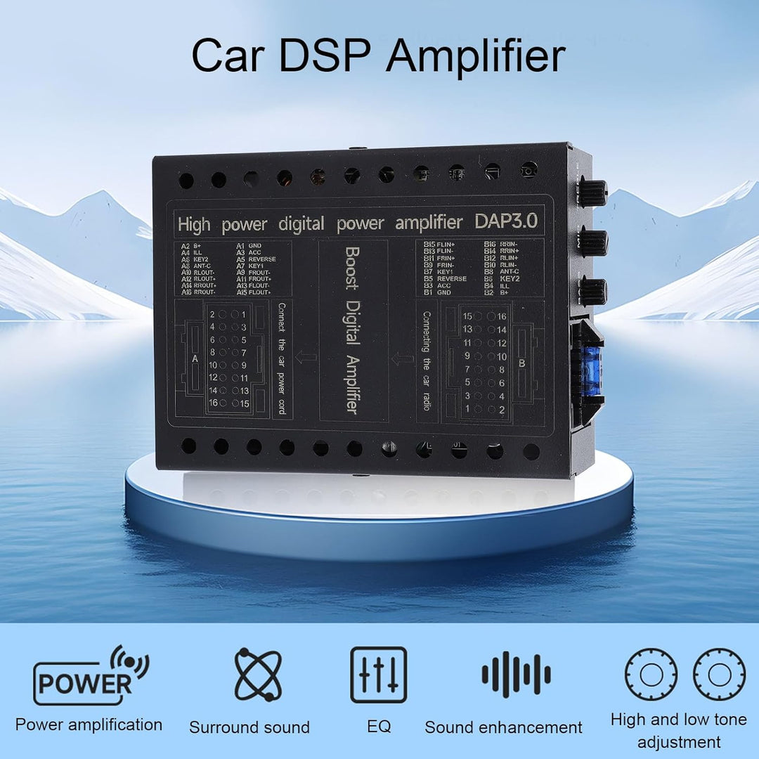 Keenso Auto-Digital-Soundprozessor-Verstärker, DC12V Auto-Verstärker 2/4 Ohm Stabile Klasse AB Auto-