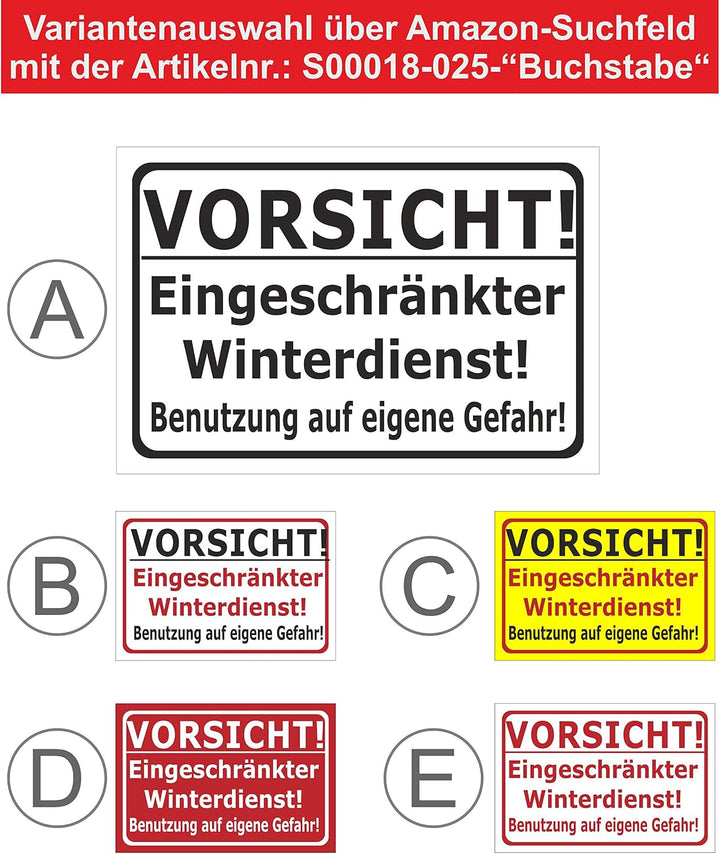Melis Folienwerkstatt Schild Eingeschränkter Winterdienst - 60x40cm - 3mm Aluverbund – 20 VAR S00018