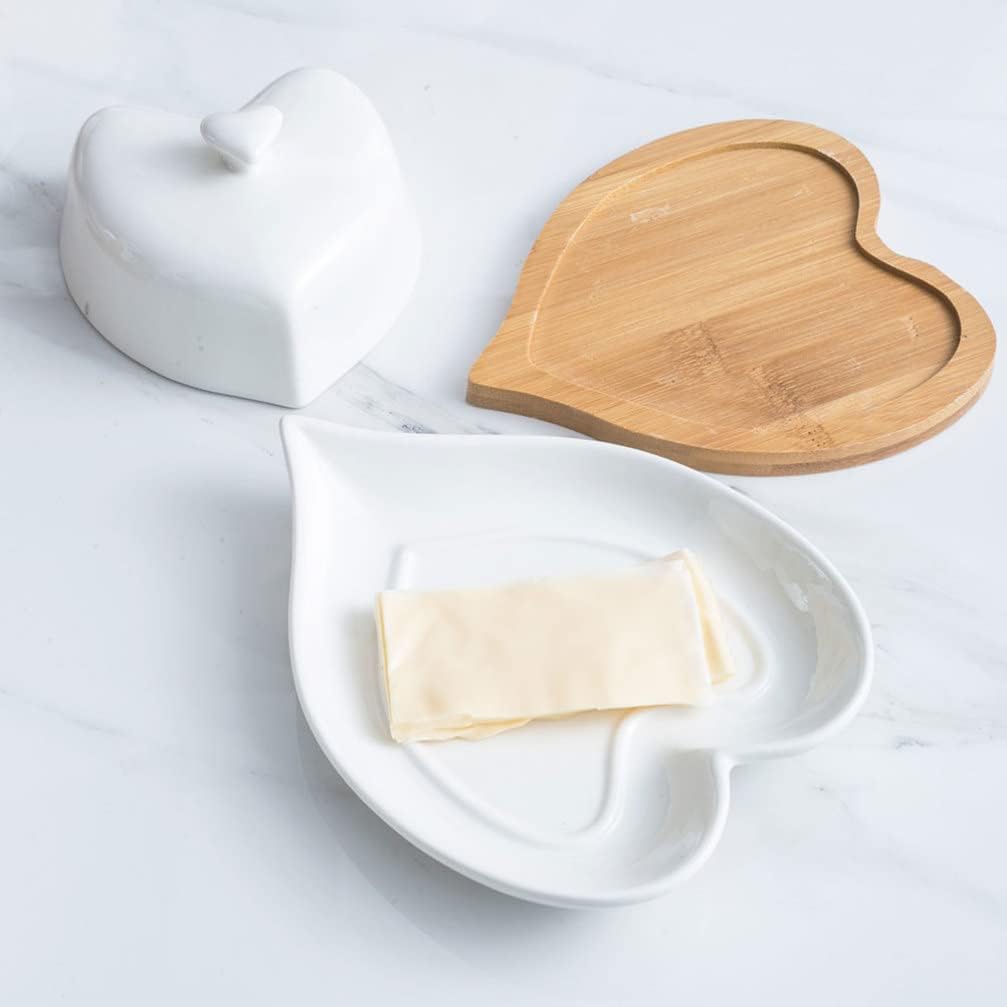 Cabilock Schreibtischaufsatz Butterdose Porzellan Butterdose Keramik Weiss Butterdose mit Deckel Min