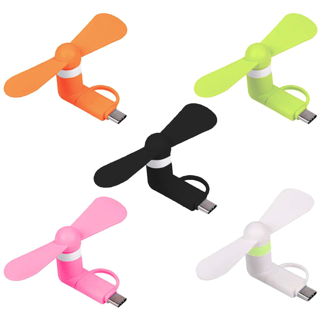 Cerioll 5 Stücke Mini-Handy-Lüfter, 2 in 1 Mini-Handy-Ventilator, Tragbarer Kühler Rotierender Venti