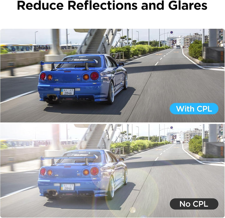 VIOFO CPL Zirkular-Polarisationsfilter für A119 V3/ Mini 2 / A129 Reihe Front/Rückscheibe Auto Kamer