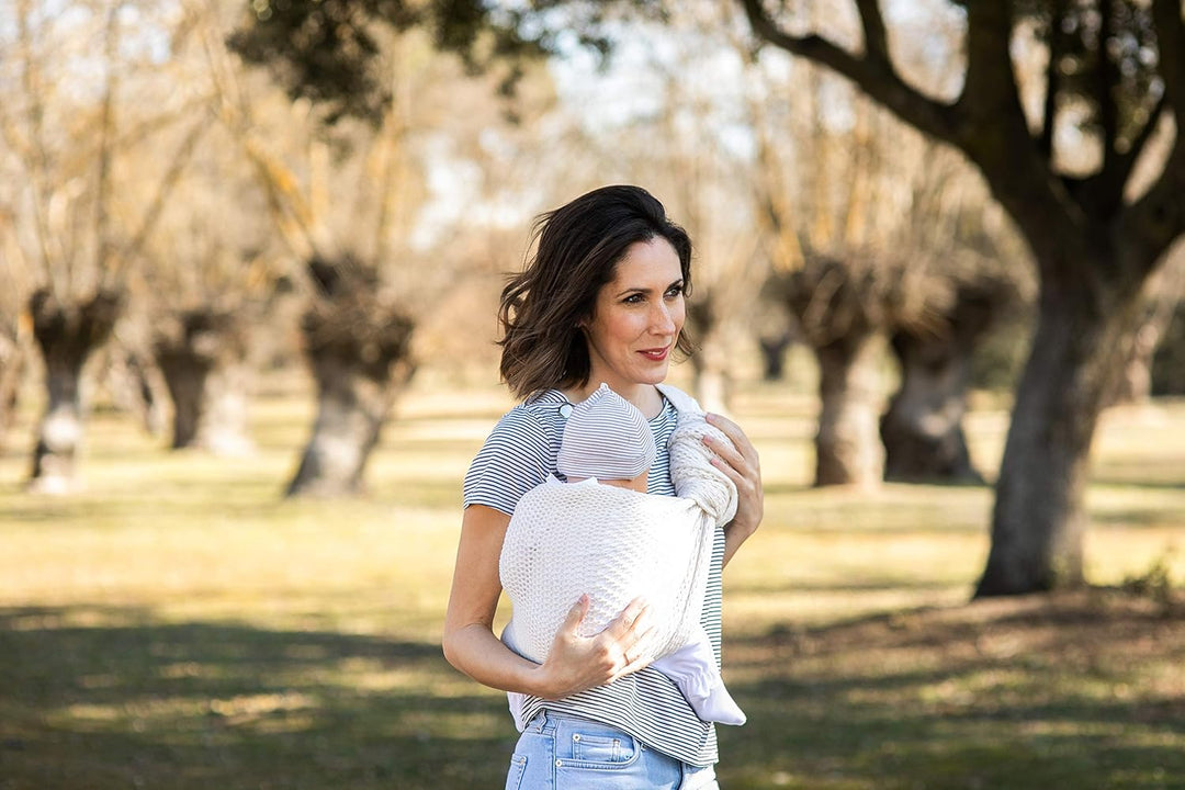 Amarsupiel |Ergonomisches Babytragetuch mit Ringen und Netz | Ring Sling Babytrage |Made in Spain |Z