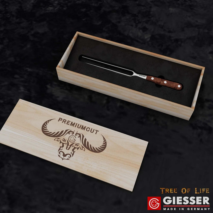 GIESSER seit 1776 - Made in Germany - Tranchiergabel 21 cm Tree of Life, PremiumCut Fork No 1, Fleis