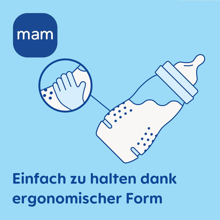MAM Easy Active Baby Bottle-Set | 0+ Mon | Babyflaschen-Set für Neugeborene | 94% Akzeptanz | stillf