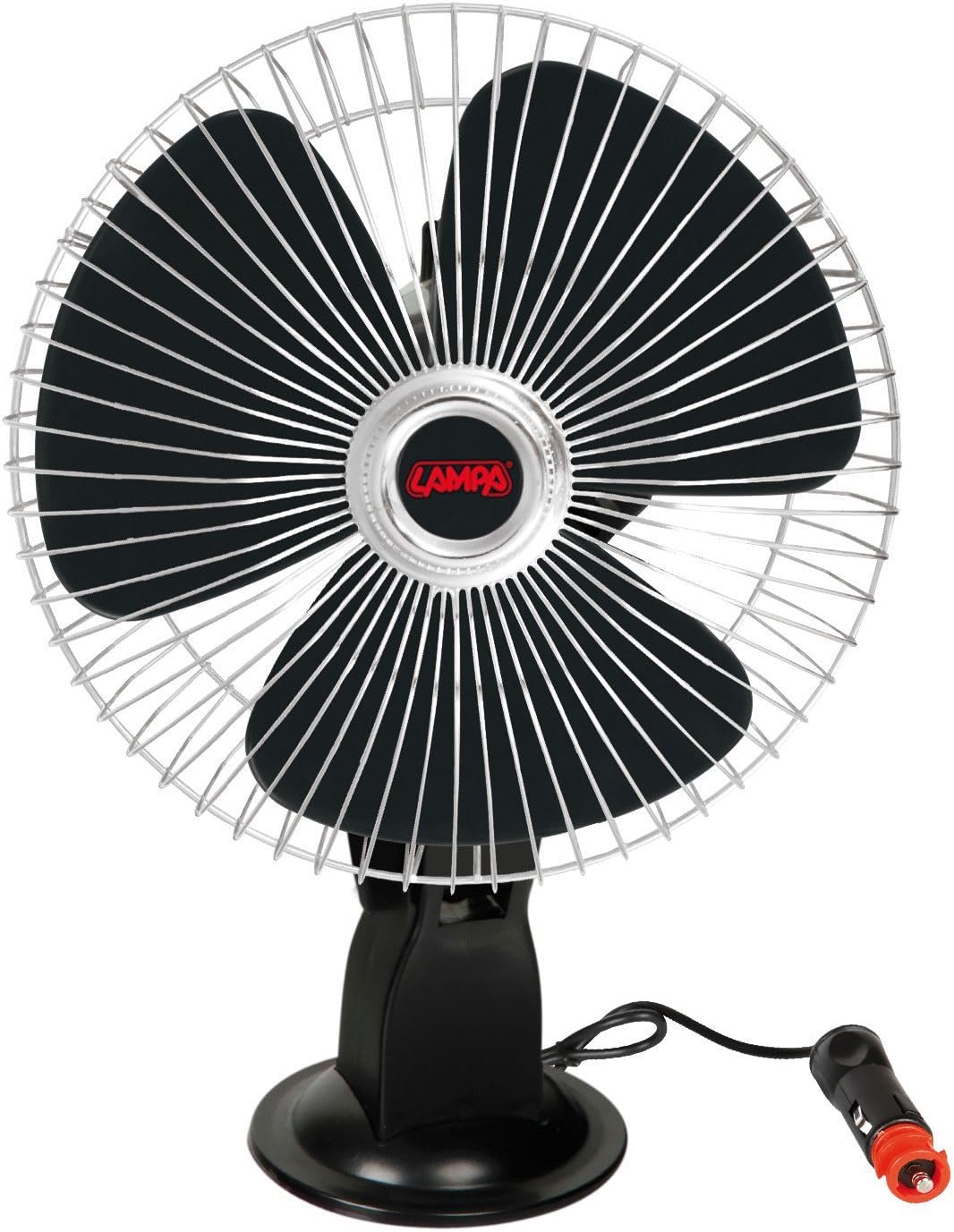 Lampa Ventilator Chrom-Optik mit Saugnapf 20cm 24V, Schwarz (Schwarz)