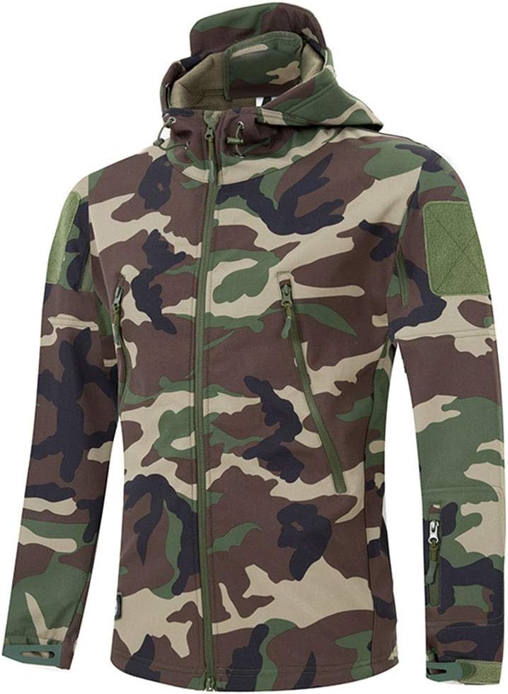MakingDa Wasserdichte Herren-Jacke, lässiger Kapuzenmantel, Softshell-Fleece-gefüttert, Laufjacken,