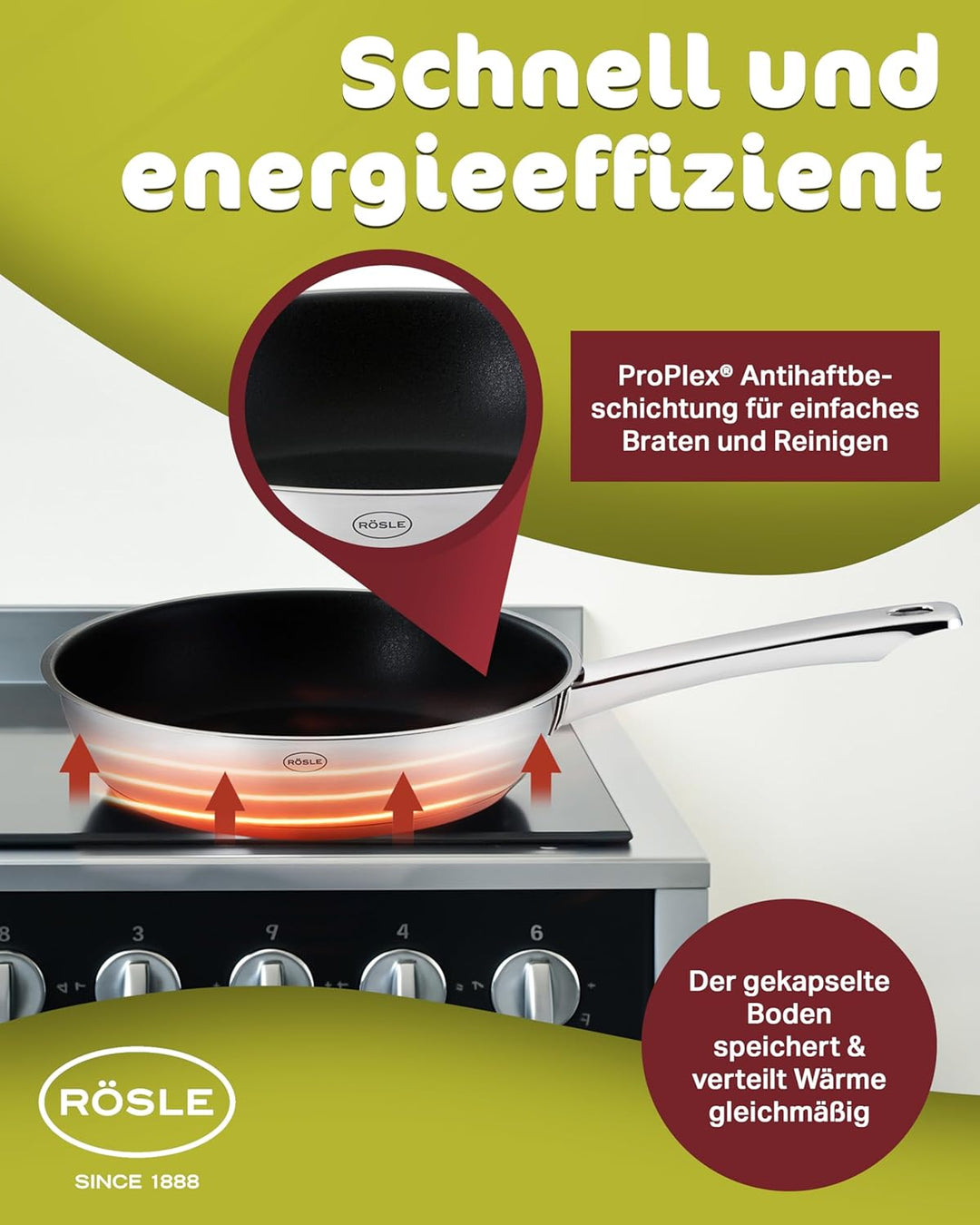 RÖSLE Moments Pfannenset 2-tlg 20/28 cm – Hochwertige Bratpfanne Edelstahl antihaft beschichtet, kra