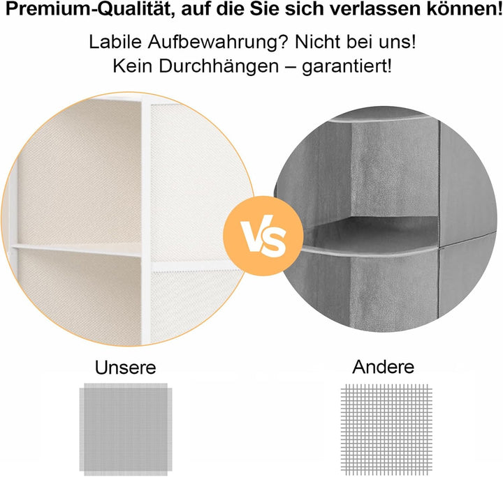 Extra Tiefer Schrank Hängeorganizer mit 5 Fächern und Mesh-Taschen-Kleiderschrank Organizer, Stabil