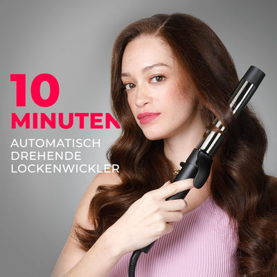 Lockenstab Automatisch grosse Locken TYMO ROTA, 1 1/4 Zoll ionischer rotierender Lockenstab für lang