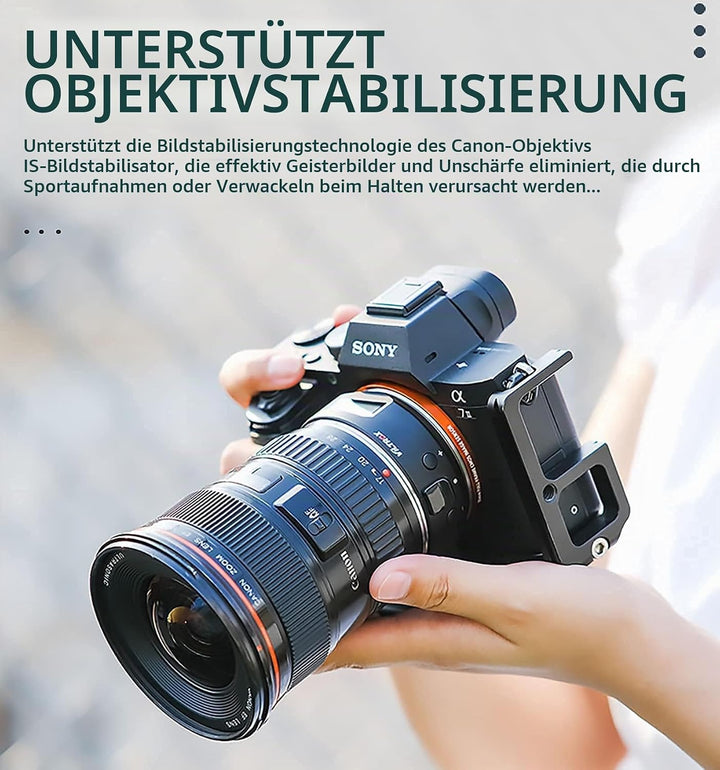 Viltrox Autofokus Adapter EF-E5 kompatibel mit Canon EF/EF-S Objektiv auf Sony E-Mount Kamera A9 A7