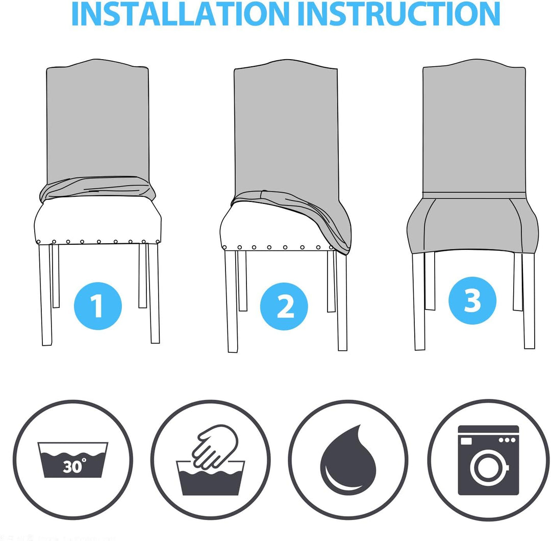 VanderHOME Jacquard Stuhlhussen Stretch Esszimmerstuhlhussen Dicker Stuhl Sitzschutz Polyester Schon