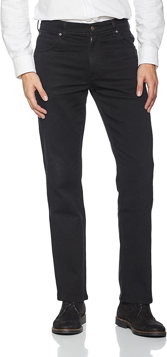 Wrangler Herren Jeans Regular - Mid Waist - Regular Fit - Schwarz W30-W44 30W / 30L Schwarz, 30W / 3